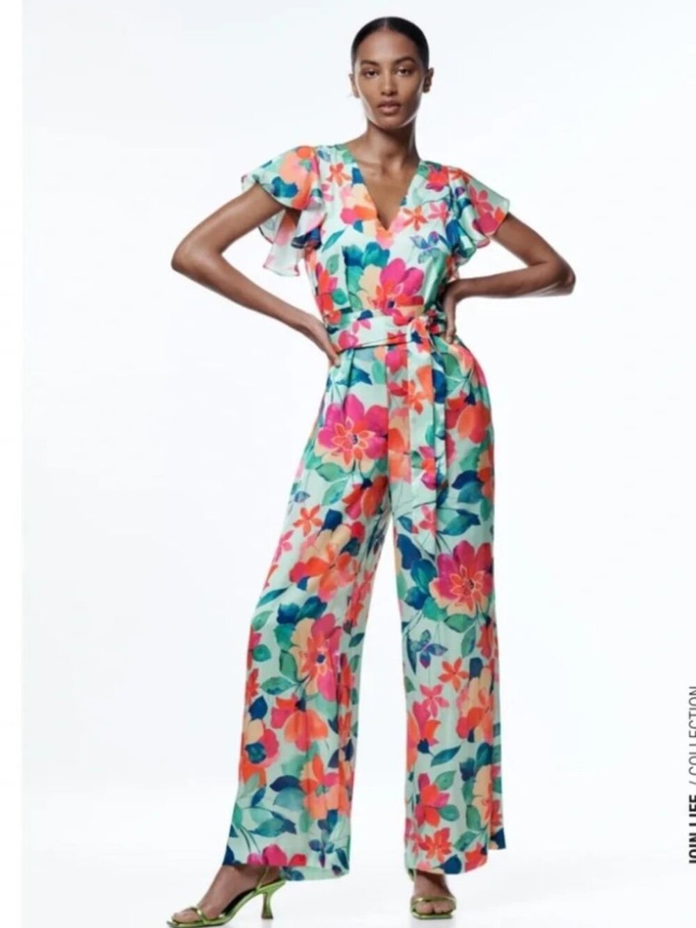 Jumpsuit - Floral silk Italian Zara purchase (S)